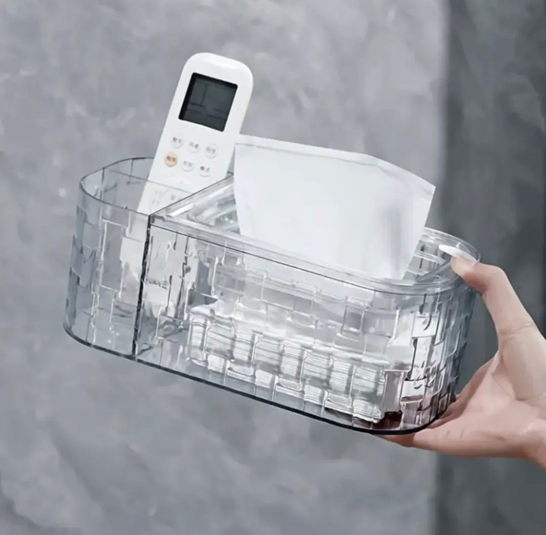 Glacier Pattern Tissue Box With Remote Holder, Large Capacity Paper Dispenser, Living Room Tissue Storage Box Glacier Pattern Tissue Box With Remote Holder, Large Capacity Paper Dispenser, Living Room Tissue Storage Box